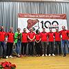 Die Vorstandschaft des SV Winterspüren (von links): Alexander Bösch, Manuel Winkler, Sabrina Vehabovic (First Lady), Samir Vehabovic ...