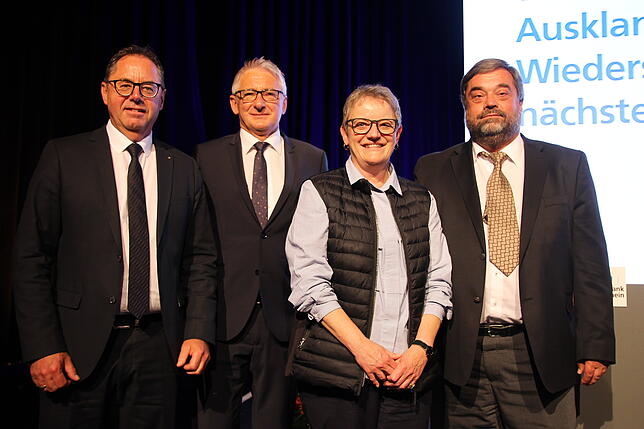 Der Aufsichtsrat der Volksbank Hochrhein (von links): Wiedergewählt wurden Klaus-Peter Brand, Roland Uhl, Barbara Rehm-Pfenninger und ...