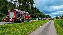 Die Feuerwehr Stühlingen war mit 65 Mann und fünf Einsatzfahrzeugen vor Ort.