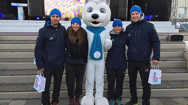 Guter Auftakt: Das deutsche Alpin-Team bei der Universiade in Sibirien bilden (von links) Joel Köhler (SC Nymphenburg), Tanja Intlekofer ...