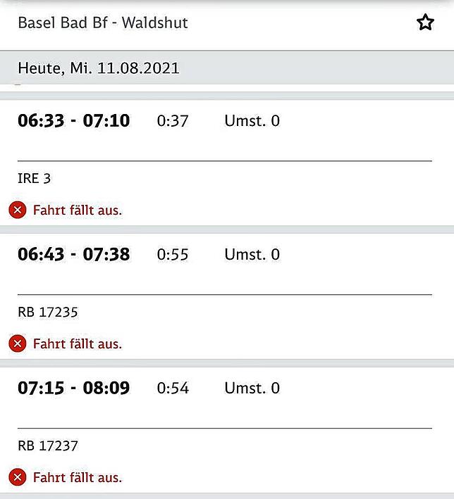 Nichts geht mehr: Der Bahnstreik trifft nicht nur die Fernverbindungen, sondern auch die Regionalbahnen auf der Hochrheinstrecke.