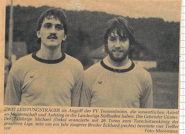 Eckhard Günter (r.) und sein Bruder Michael Günter in der Aufstiegssaison.