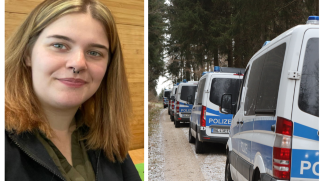 Mit diesem Bild sucht die Polizei nach Jasmin M. Rechts ein Bild eines Sucheinsatzes bei Heudorf am 27. Februar.