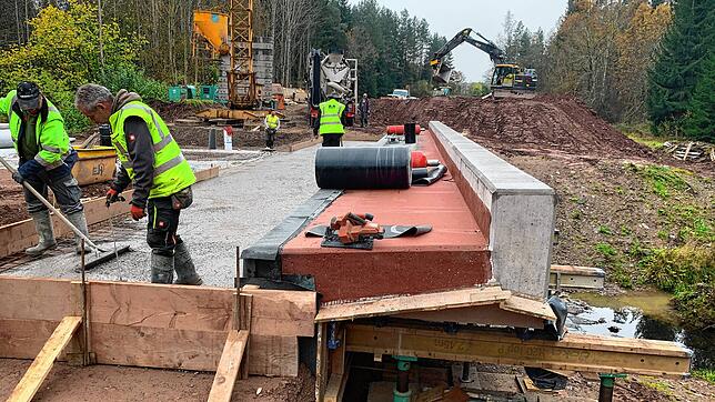 Der Countdown läuft: Das Regierungspräsidium gibt jetzt den 6. Dezember als Eröffnungstermin für die neue Brücke über den Kuhmoosbach ...