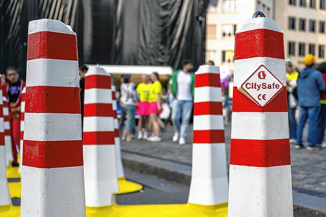 CitySafe-Fahrzeugsperren kommen nicht nur in Überlingen zum Einsatz. Auch beim ESC in Basel, wie auf dem Bild, werden sie genutzt.