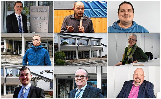 Sie wollen alle Bürgermeister von Tengen werden: Die Kandidaten für den zweiten Wahlgang sind (von oben links nach unten rechts) Sven ...