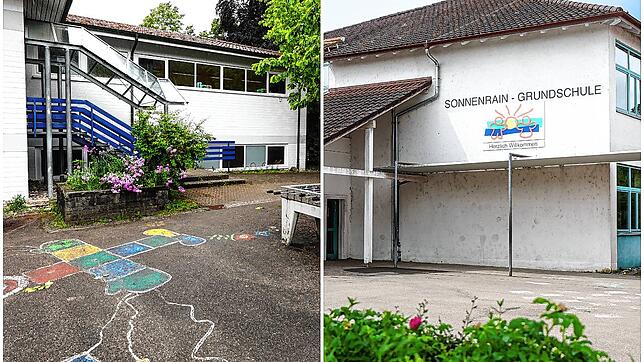 Sowohl an der Grundschule Stahringen (links), als auch bei der Sonnenrainschule in der Kernstadt geht der Platz aus. Die Kinderzeit muss ...