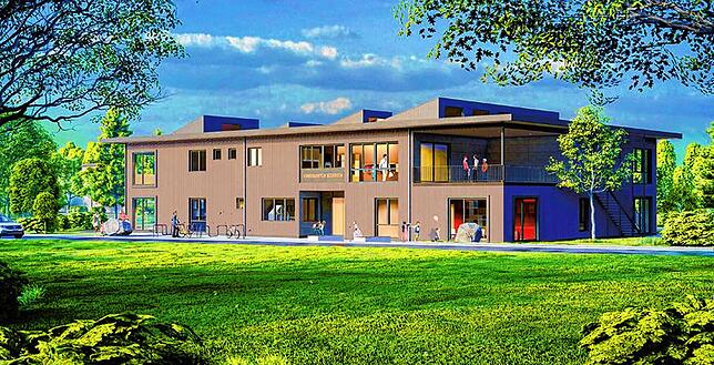 Das Modell des neuen Kindergartens Seeboden von Architekt Reiner Wenk.