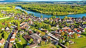 Blick auf Büsingen: Der Ort markiert die einzige Exklave Deutschlands.