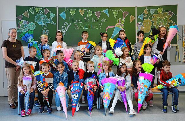 Die Klasse 1a der Friedensschule in Schwenningen mit Klassenlehrerin Silke Breckel.
