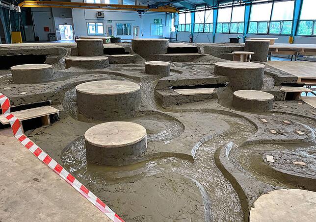 „Lebendig und erfrischend“ sprudelt das Wasser im Segment Frühling durch die öffentliche Anlage, die auch begehbar sein wird.