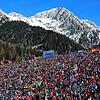 Unser Bild zeigt 24&nbsp;000 Zuschauer am Staller Sattel bei der IBU-Biathlon-Weltmeisterschaft in Antholz in Südtirol. Das war am 23. ...