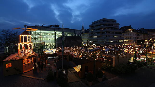 Der Häfler Weihnachtsmarkt auf dem Buchhornplatz.