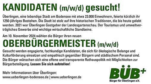 Die Anzeige der BÜB+ im Staatsanzeiger, erschienen am 14. Juni.