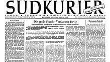 Ein großer Moment der Geschichte: Verkündigung des Grundgesetzes in der Ausgabe vom 10. Mai 1949.
