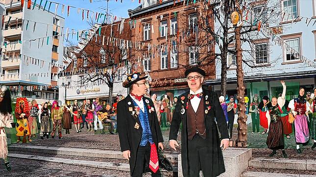 Die Stadtkapelle zaubert virtuell ganz viele feiernde Narren in die Innenstadt.