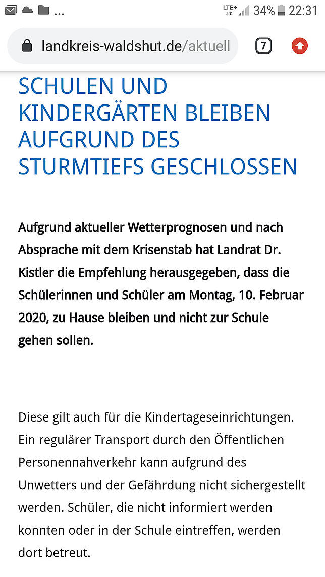 Die komplette Mitteilung des Landratsamts.