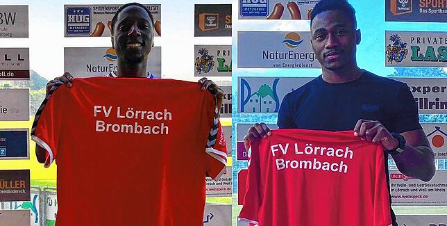 Zwei Neue: Oberligist FV Lörrach-Brombach verpflichtete Yannick Bato (links) und Oumar Gaye.