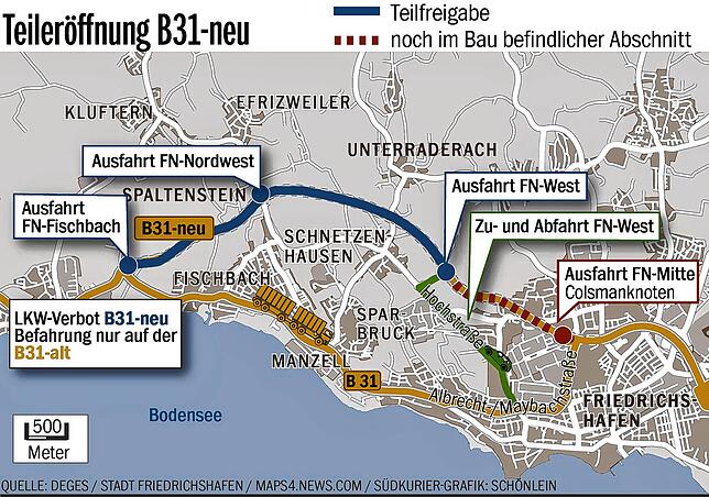 Bild 1: B 31-neu wird jetzt komplett freigegeben: Ab dem 24. August rollt der Verkehr