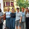 Sie verloren in der Brandnacht in der Zollernstraße ihr Zuhause (von links): Coni Heger mit Hündin Lilu, Clarissa Wölki, zwei weitere ...