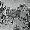 So hat Donaueschingen noch 1947 ausgesehen: die Zeppelinstraße. Die Zeichnung stammt von W.Merz-Ziegler und liegt im Donaueschinger ...