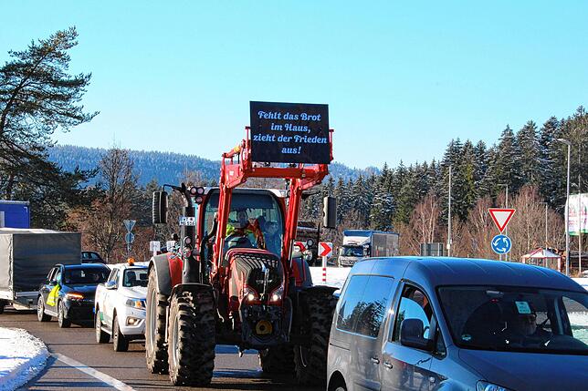 Bild 4: Bauern protestieren gegen Sparpläne: Bilder vom Traktorkorso zur Brauerei Rothaus