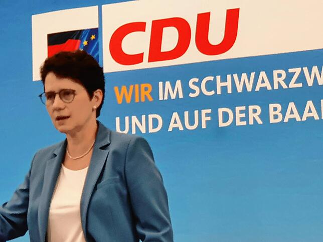 Marion Gentges ist Landesjustizministerin. Sie hält große Stücke auf Thorsten Frei und empfiehlt ihn konkret für ein Regierungsamt.