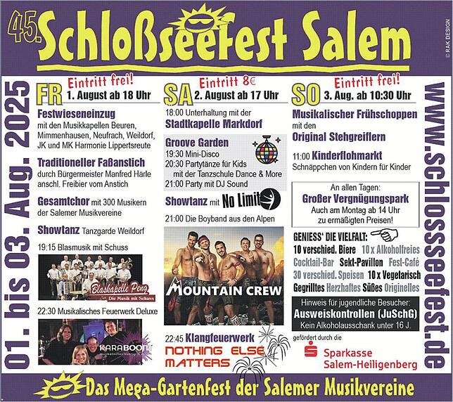 Bild 1: Schloßseefest Salem: Die Schlossseewiese wird zur Partymeile