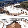 Das Hochwasserrückhaltbecken bei Wolterdingen am Freitag, 29. Januar. Noch ist es nicht notwendig geworden, den Damm einzustauen.