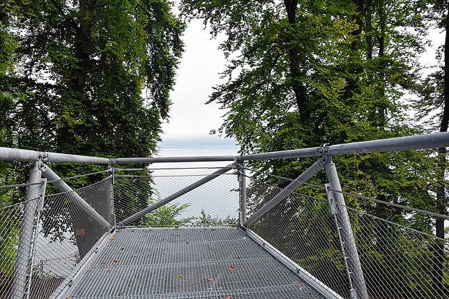 Auf dieser Plattform können Besucher der Marienschlucht den Blick auf den Bodensee genießen. Weiter oben wird es künftig noch eine ...