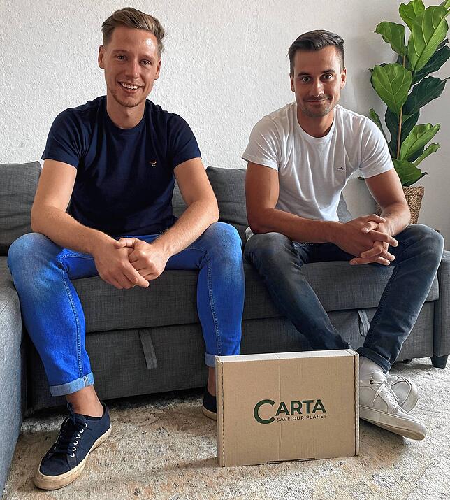 Maximilian Mayer (links) und Philipp Mutschler sind die Geschäftsführer des Start-up-Unternehmens CARTA Clothing.