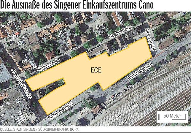 Bild 1: Countdown für das Singener Einkaufszentrum Cano: Im Sommer soll mit Bauarbeiten begonnen werden