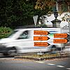 Einige der zahlreichen roten Umleitungswegweiser im Stadtzentrum von Kreuzlingen, die den von Staus geplagten Autofahrern schon als ...