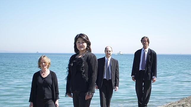 Das Circolo Quartett. Von links: Margit Bonz (Viola), Kyoko Tanino (Violine), Pawel Katz (Violine) und John Wennberg (Cello).