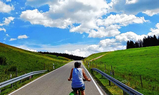 Die Linacher Höhe, ein schönes ruhiges Sträßchen erwartet die Radfahrer. (aufgenommen im Juli 2024)