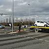 Die Unfallkreuzung von der Fritz-Arnold-Straße aus gesehen. Hier wird gerade der beteiligte Suzuki abgeschleppt.