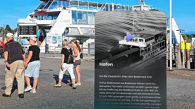 Handy auf den Hafen richten und schon werden Texttafeln, Tonbeiträge oder Filme virtuell in die reale Umgebung eingespiegelt: Die ...