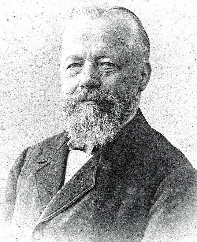 Carl August Hipp – Firmengründer und Vorstandschef der MBB. Er berichtete 1889 von den Folgen der Russischen Grippe für die ...