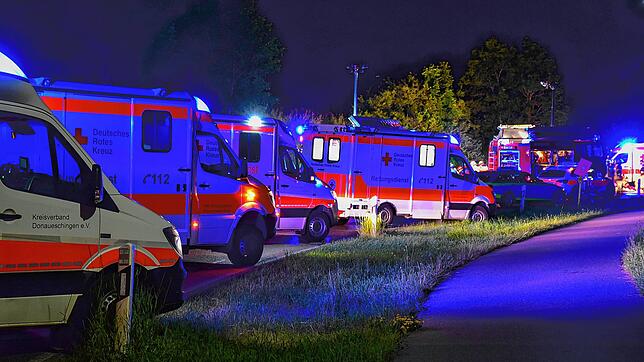 Ein Großaufgebot von Rettungskräften war in der Nacht vo. 6. auf den 7. Juli 2019 auf der Schwenninger Steige im Einsatz.