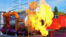 Simulationsanlagen, wie einen brennenden Tank, der bei Feuerwehr-Übungen gelöscht werden muss, möchte Heat Wave in Zukunft in ...