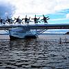 So könnte die Attraktion am Bodensee einmal aussehen: Die Dornier Do-X vor Friedrichshafen in einer Animationsdarstellung.