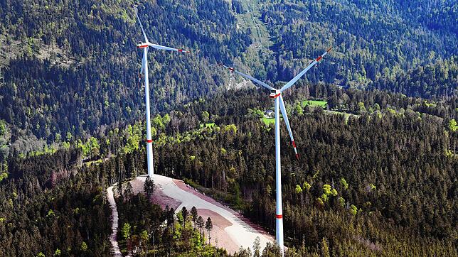 Der bestehende Windpark Häusern auf einer Luftaufnahme. Bild: Erich Meyer