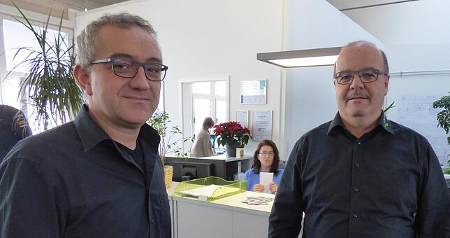 Die Geschäftsführer der tga Bodensee, Thomas Linsenmann (links) und Bernd Alber.