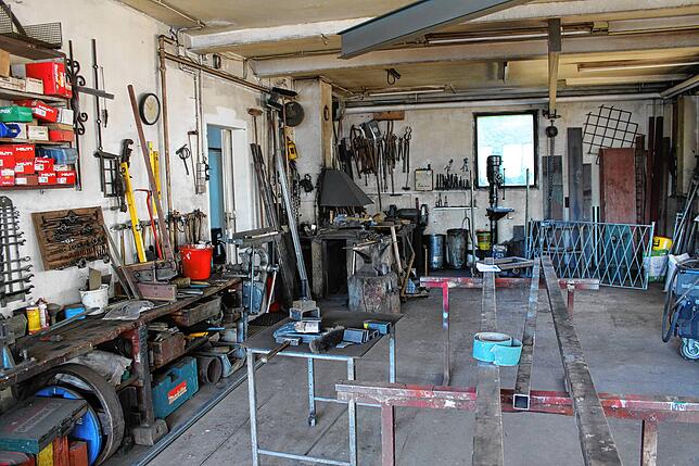 Ein Blick in die Werkstatt.