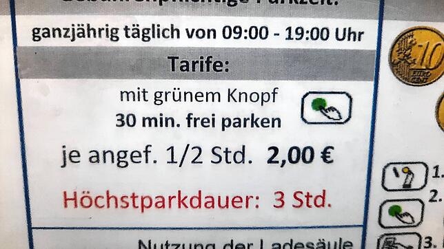 Am Seeum ist eine halbe Stunde parken frei.