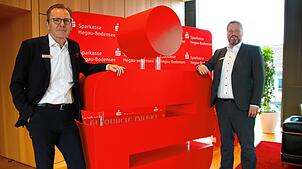 Die zwei neuen Sparkassenchefs: Vorstandsvorsitzender Jens Heinert (links) und Michael Stelzer, neues Vorstandsmitglied.