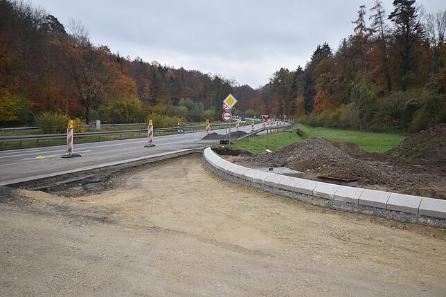 Bild 14: Fotos von der Straßenbaustelle zwischen B313 und Wahlwies aus: Alles nimmt langsam wieder Form an