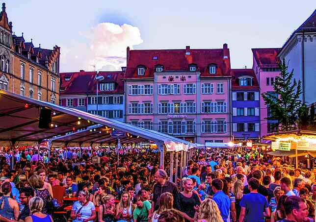Das Weinfest auf dem Stephansplatz vor der Pandemie.