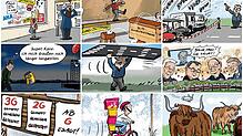 Bild : Jahresrückblick in Karikaturen:  Momenten zum Schmunzeln und  Staunen