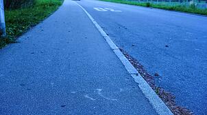 Der Auslöser dieses Artikels: Eine Schmiererei auf dem Gehweg in Friedrichshafen, die an ein Hakenkreuz erinnert.